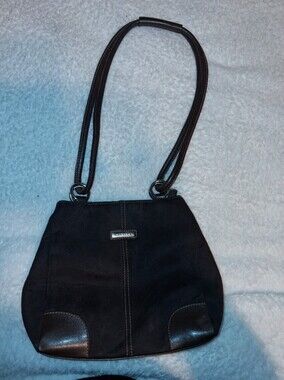 Minicci Black Shoulder Tote Purse with Double Strap